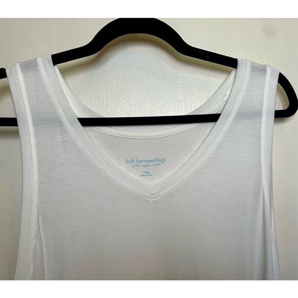 Soft Surroundings White Sublime Tank Tunic Top size L NWOT - Picture 3 of 10